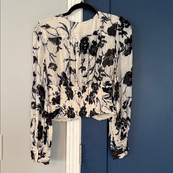 Free people If You Had My Love Printed Blouse medium m long sleeve top women’s - Picture 3 of 3